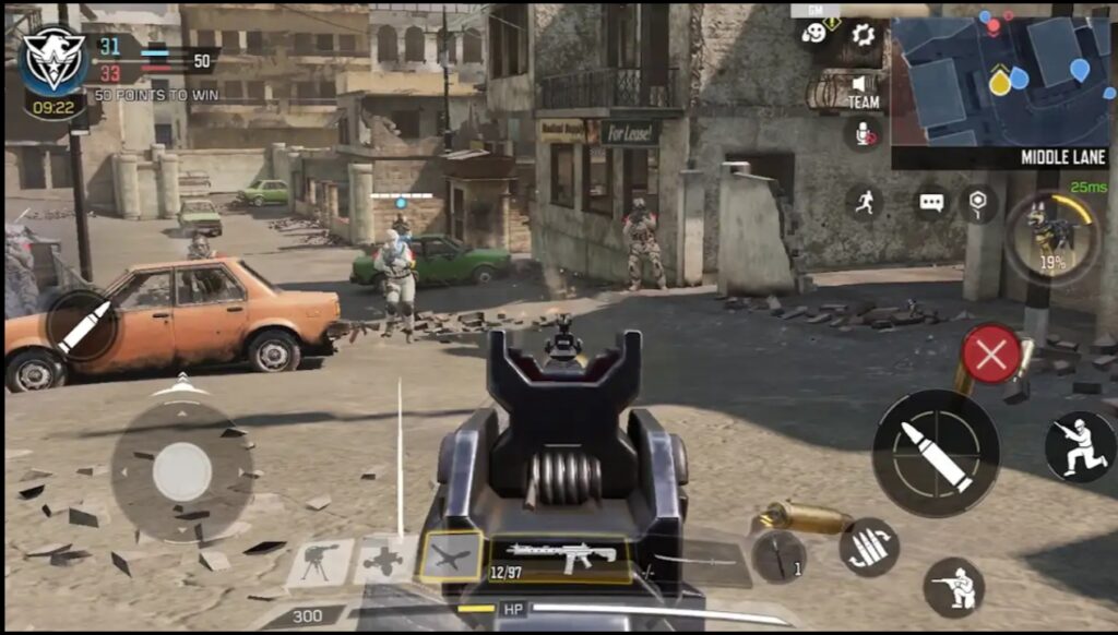 COD Mobile sniper aiming in a battle royale map