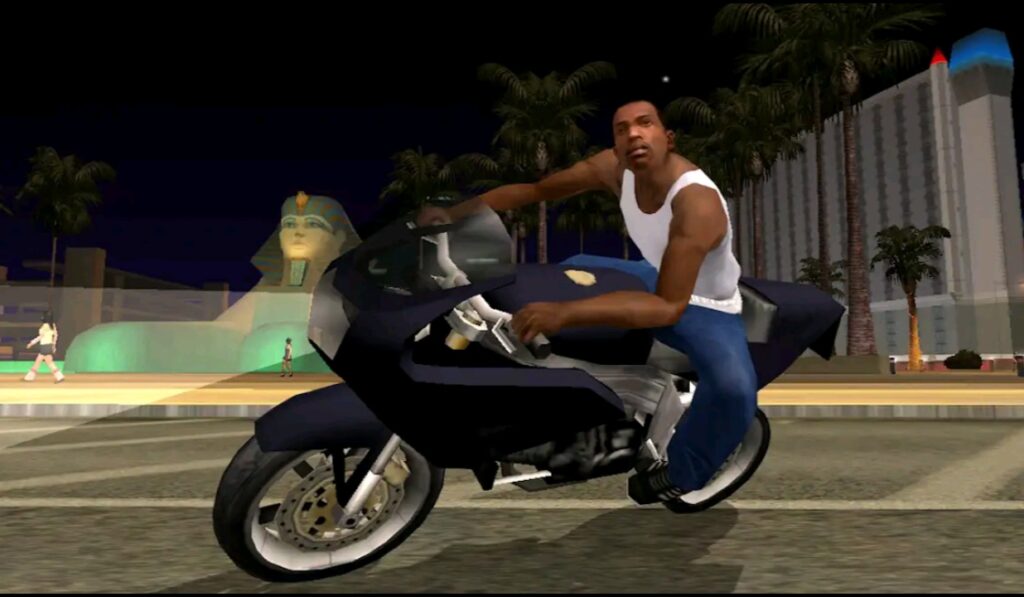GTA San Andreas mobile version featuring CJ in offline premium gameplay