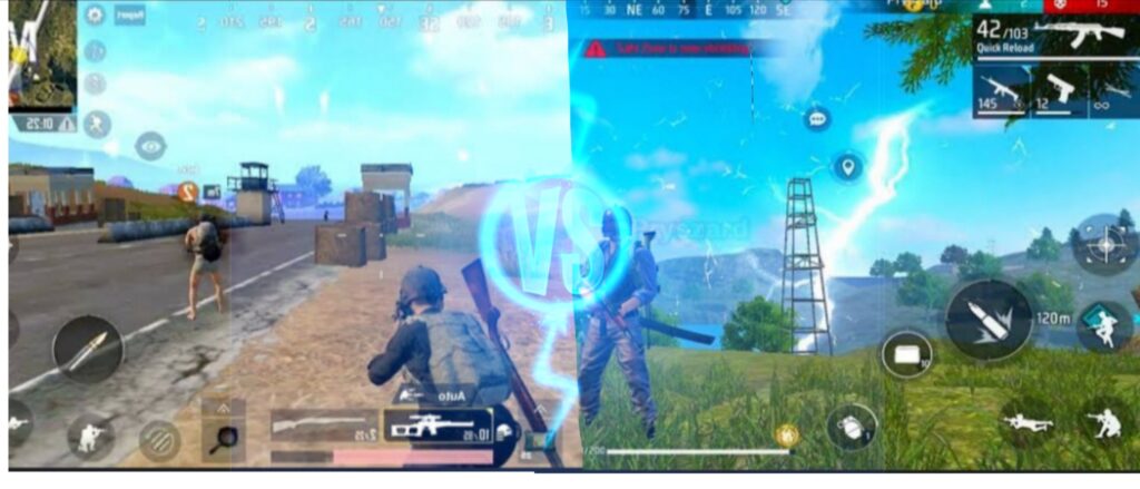 Free fire and pubg screenshot Free fire vs pubg who is best